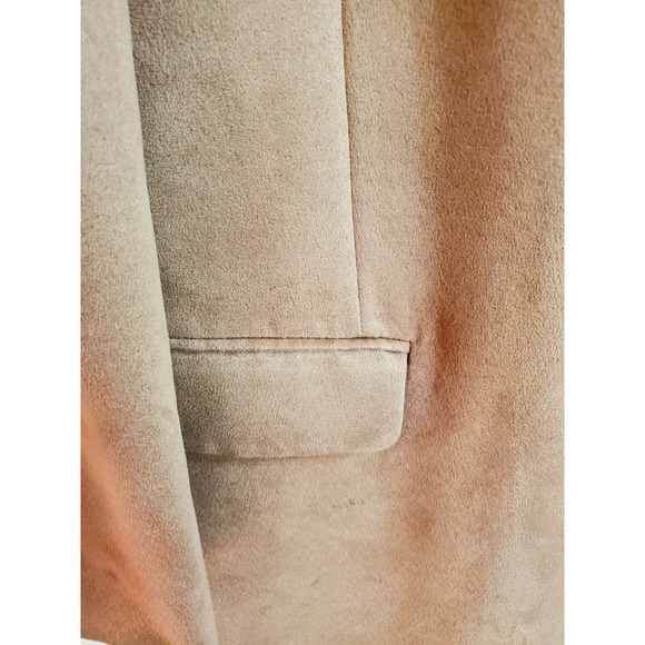 VTG Stafford Jacket Mens 44R Fawn Brown Ultra Suede Blazer 3 Button Sport Coat - Picture 10 of 11